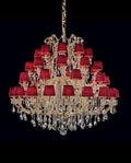 50 Lights Tiered Chandelier 63X61 Inch Large Gold Crystal Chandelier Lighting-大吊灯-Manorlights
