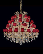 50 Lights Tiered Chandelier 63X61 Inch Large Gold Crystal Chandelier Lighting-大吊灯-Manorlights