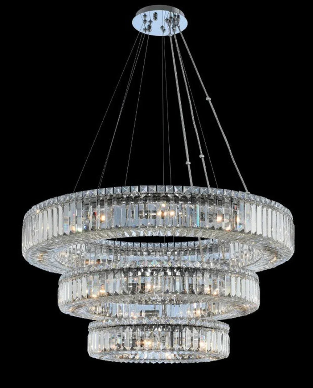 (18+26+36) Inch Round Crystal Chandelier Three Tiers Modern Chandelier for Living Room-现代灯-Manorlights