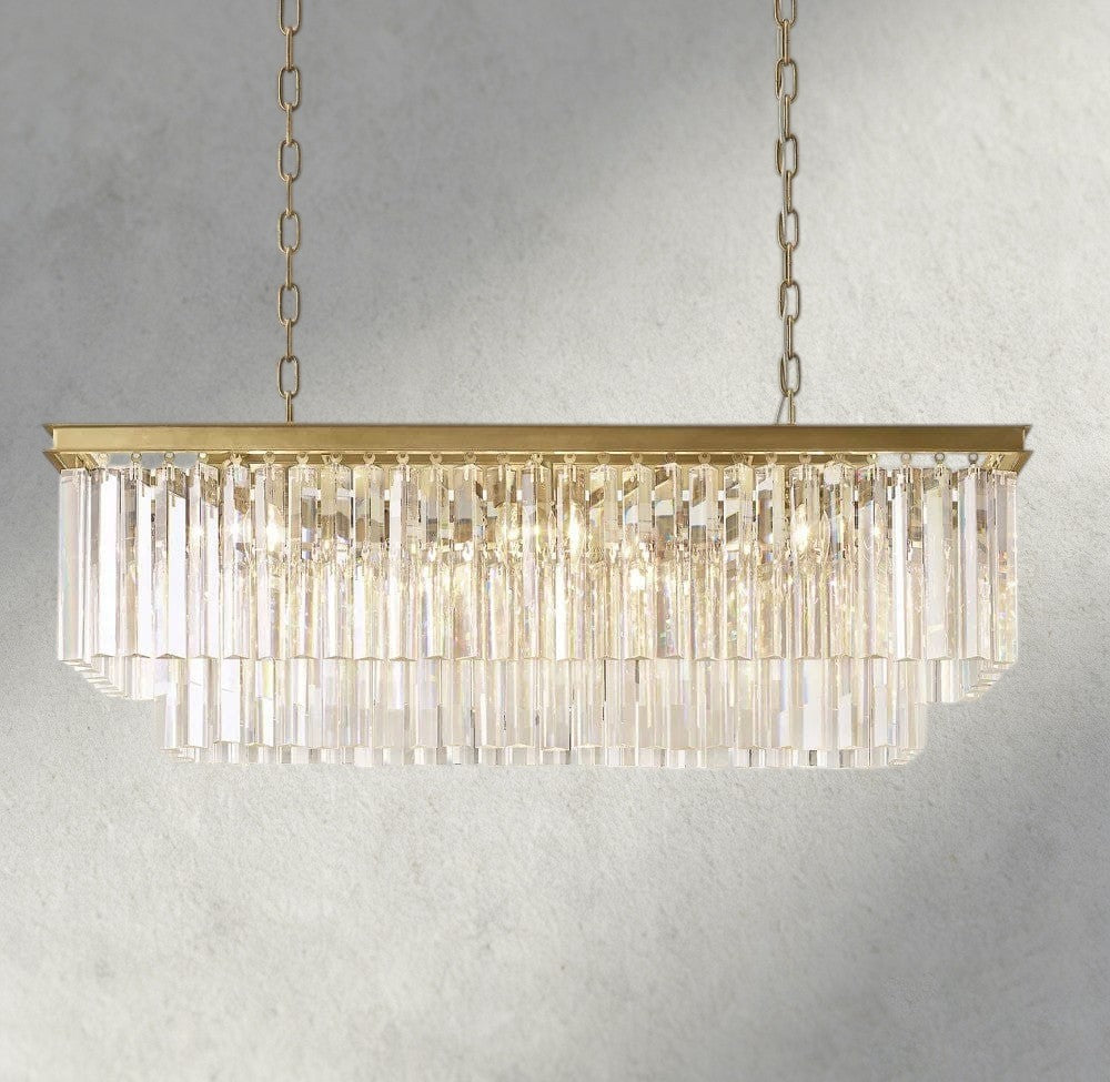 1920S Odeon Rectangular Chandelier 40", 49", 59"-chandelier-Manorlights