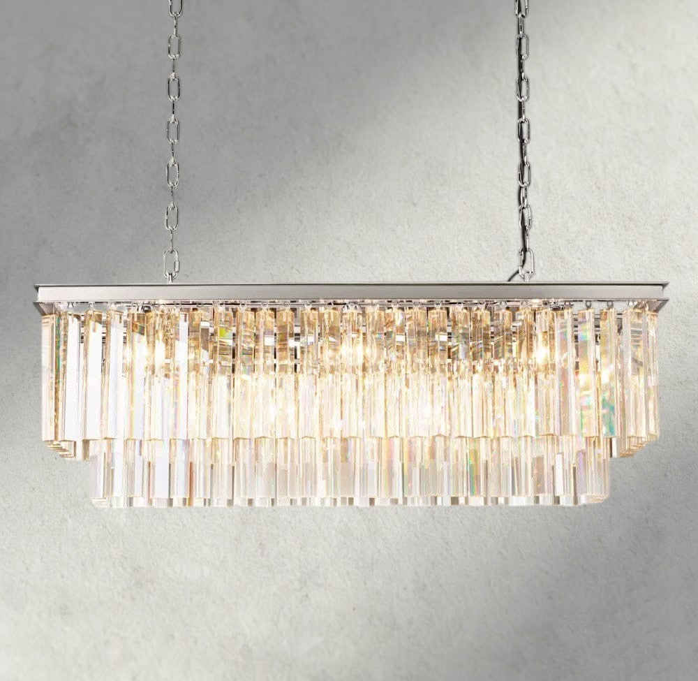1920S Odeon Rectangular Chandelier 40", 49", 59"-chandelier-Manorlights