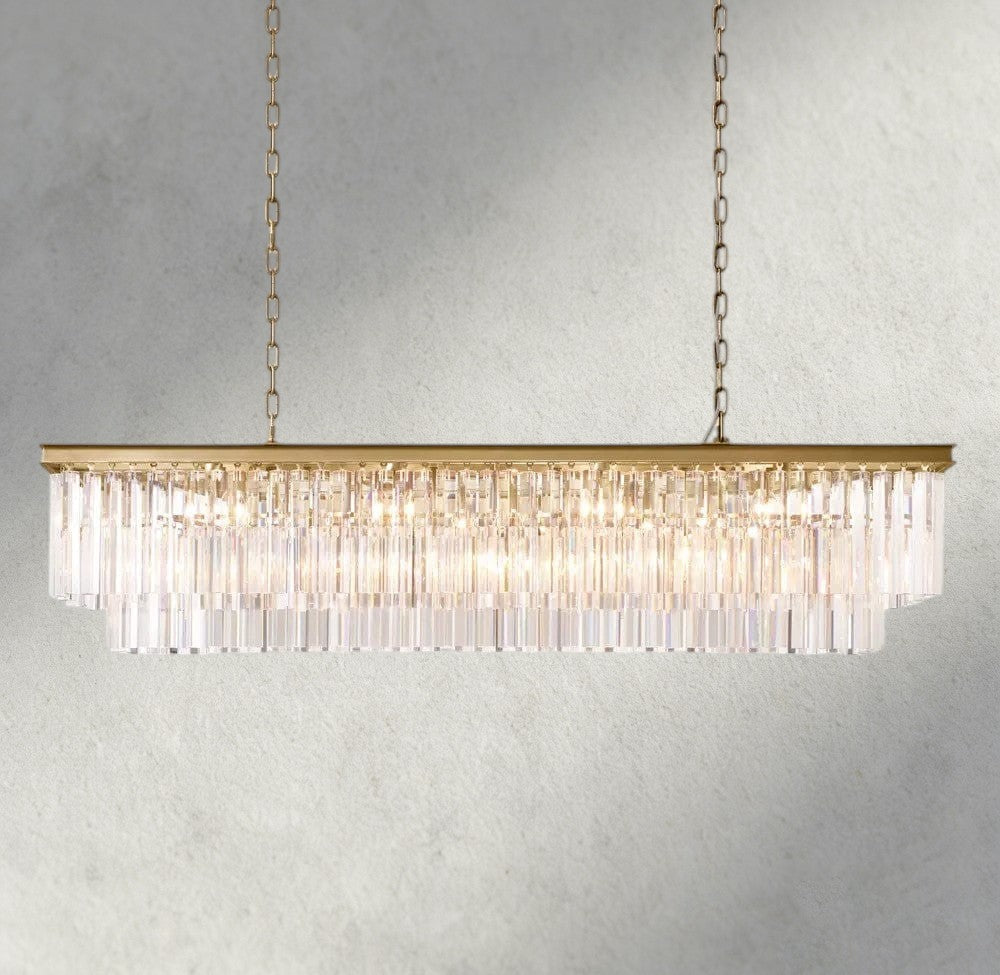 1920S Odeon Rectangular Chandelier 40", 49", 59"-chandelier-Manorlights