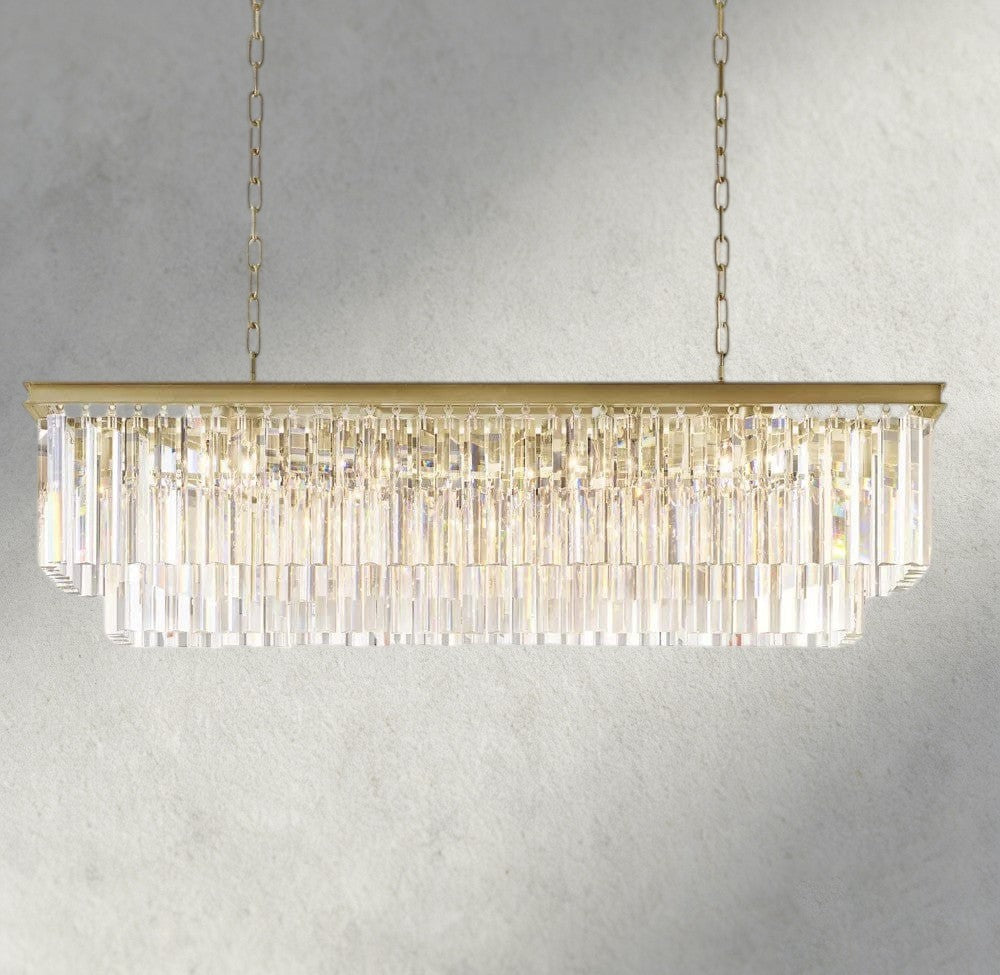 1920S Odeon Rectangular Chandelier 40", 49", 59"-chandelier-Manorlights
