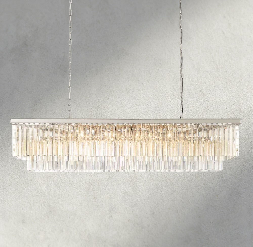 1920S Odeon Rectangular Chandelier 40", 49", 59"-chandelier-Manorlights