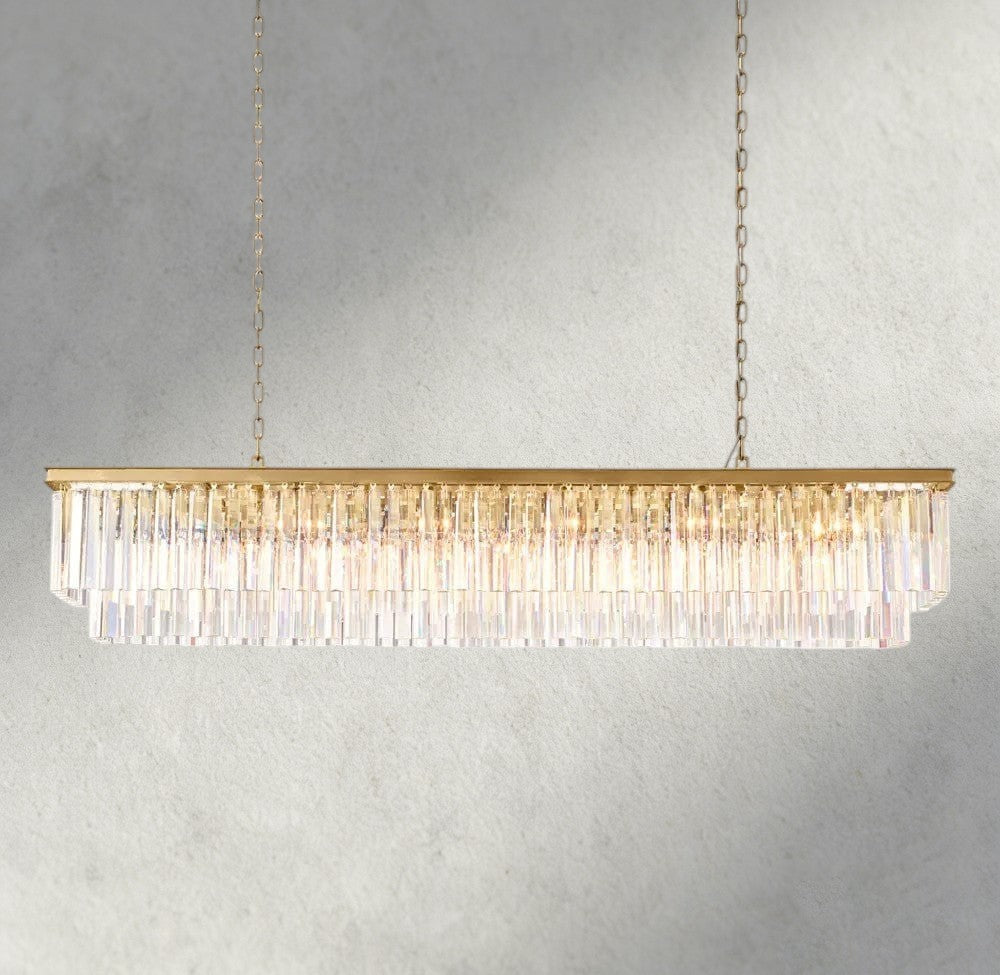 1920S Odeon Rectangular Chandelier 40", 49", 59"-chandelier-Manorlights
