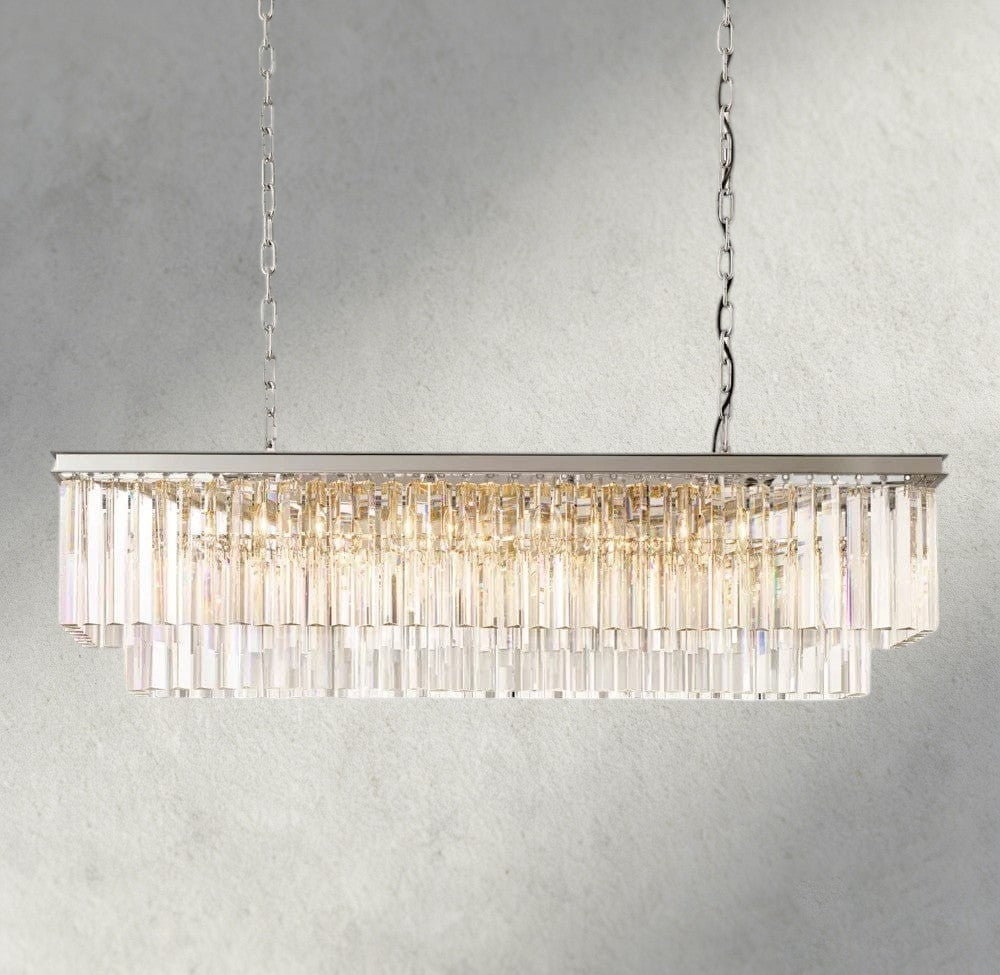 1920S Odeon Rectangular Chandelier 40", 49", 59"-chandelier-Manorlights