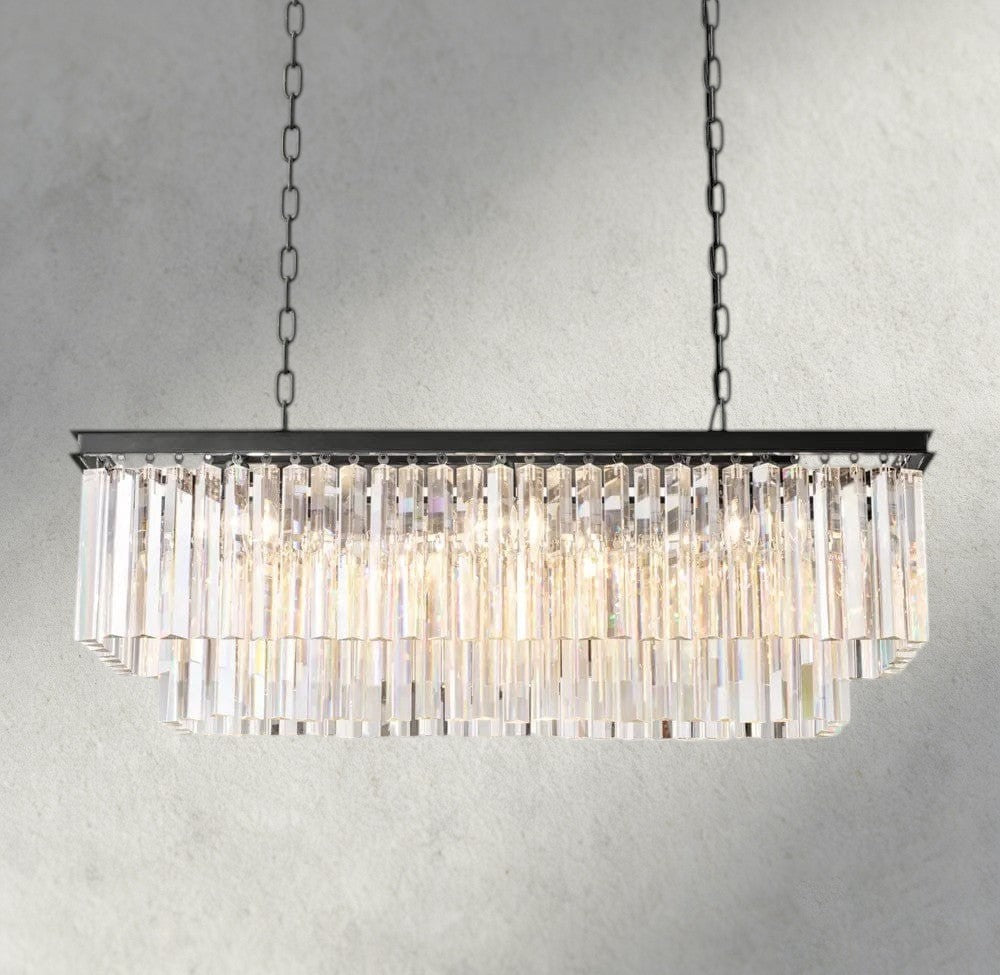 1920S Odeon Rectangular Chandelier 40", 49", 59"-chandelier-Manorlights