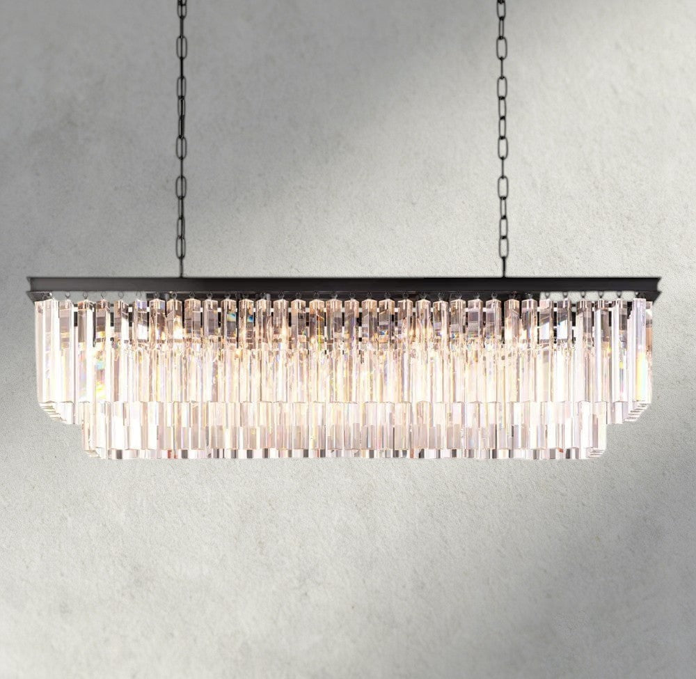 1920S Odeon Rectangular Chandelier 40", 49", 59"-chandelier-Manorlights