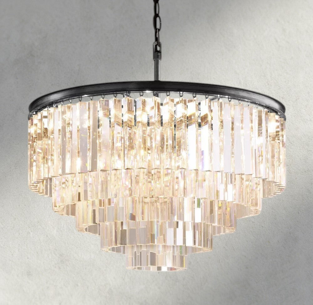 1920s Odeon Round Chandelier 20", 32", 44"-chandelier-Manorlights