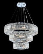 (12+18+26) Inch Round Crystal Chandelier Three Tiers Suspended Modern Chandelier-现代灯-Manorlights