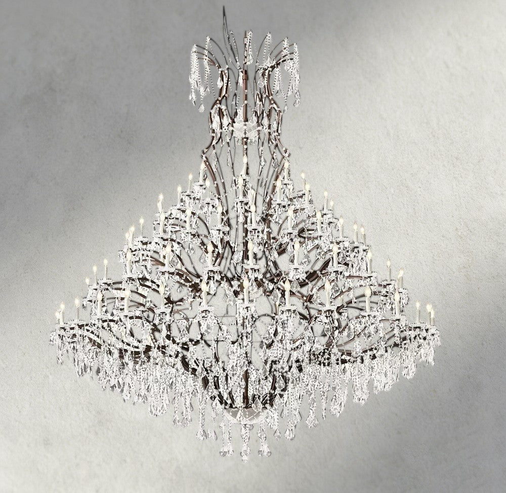 19th C. Rococo Iron & Crystal Round Chandelier 18", 28", 33", 40", 60", 101"-chandelier-Manorlights