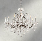 19th C. Rococo Iron & Crystal Round Chandelier 18", 28", 33", 40", 60", 101"-chandelier-Manorlights