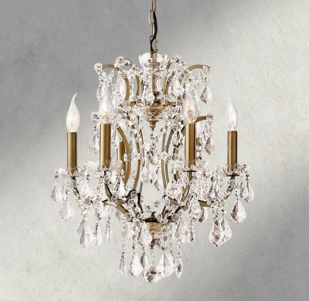 19th C. Rococo Iron & Crystal Round Chandelier 18", 28", 33", 40", 60", 101"-chandelier-Manorlights