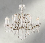 19th C. Rococo Iron & Crystal Round Chandelier 18", 28", 33", 40", 60", 101"-chandelier-Manorlights
