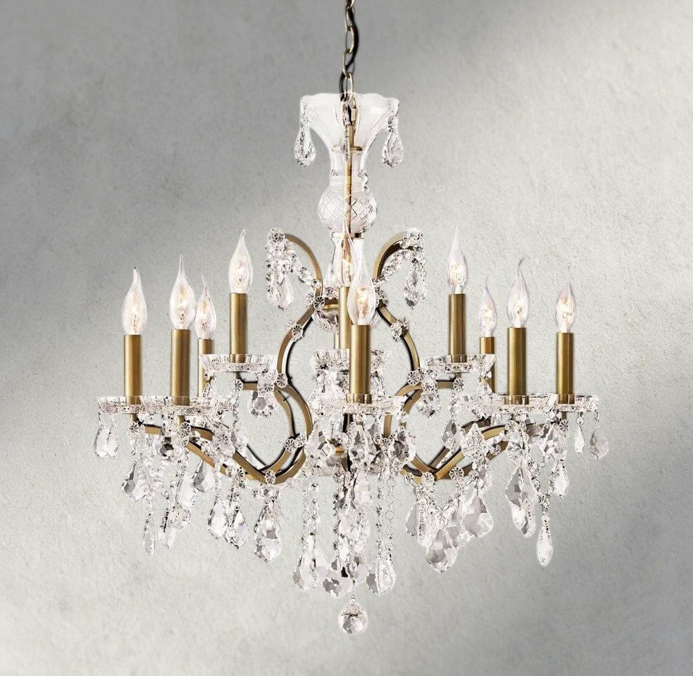 19th C. Rococo Iron & Crystal Round Chandelier 18", 28", 33", 40", 60", 101"-chandelier-Manorlights