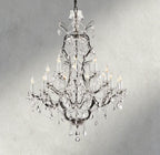 19th C. Rococo Iron & Crystal Round Chandelier 18", 28", 33", 40", 60", 101"-chandelier-Manorlights