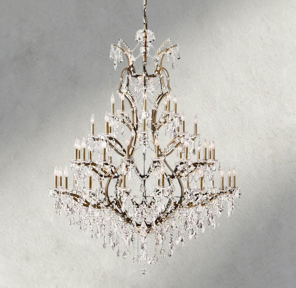 19th C. Rococo Iron & Crystal Round Chandelier 18", 28", 33", 40", 60", 101"-chandelier-Manorlights