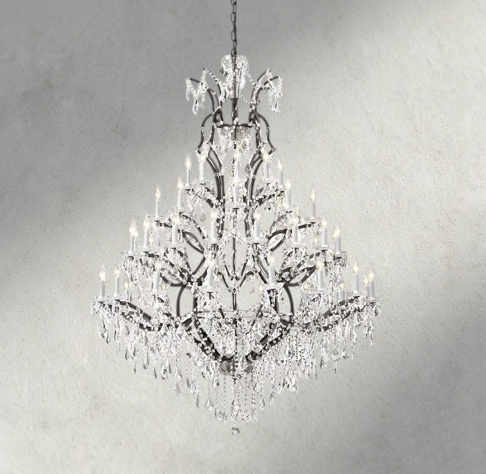 19th C. Rococo Iron & Crystal Round Chandelier 18", 28", 33", 40", 60", 101"-chandelier-Manorlights