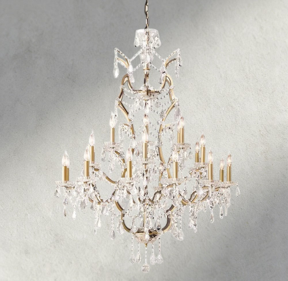 19th C. Rococo Iron & Crystal Round Chandelier 18", 28", 33", 40", 60", 101"-chandelier-Manorlights