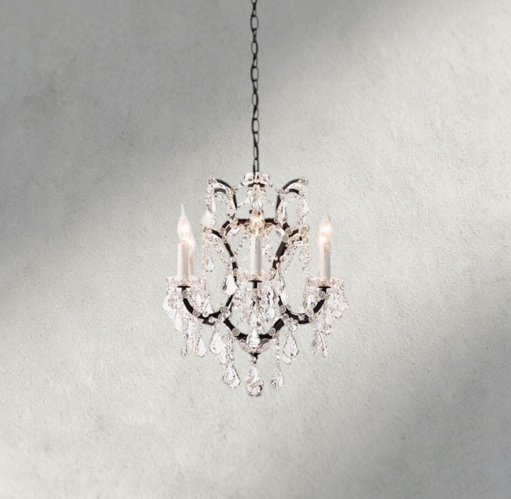 19th C. Rococo Iron & Crystal Round Chandelier 18", 28", 33", 40", 60", 101"-chandelier-Manorlights