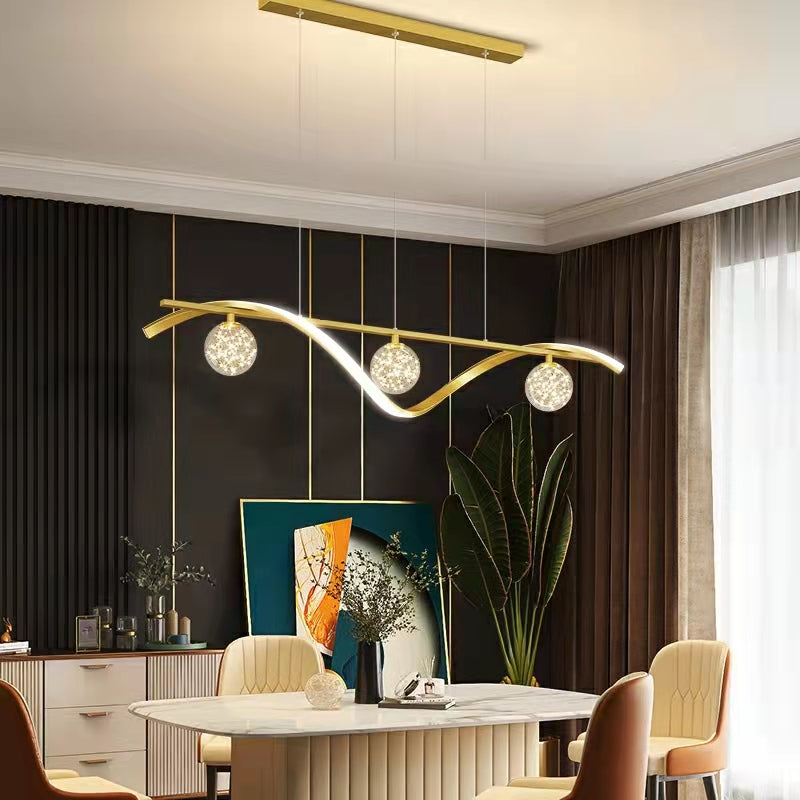 Modern Dining Room Chandelier Concise Style Glass Ball Starlight Ceiling Lamp Luxury Bar Counter Light-Manorlights