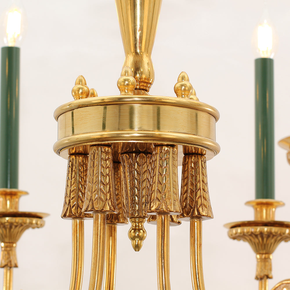 26-34 Inch Multiple Size Small Baroque Style Royal French Copper Chandelier Lighting-铜灯-Manorlights