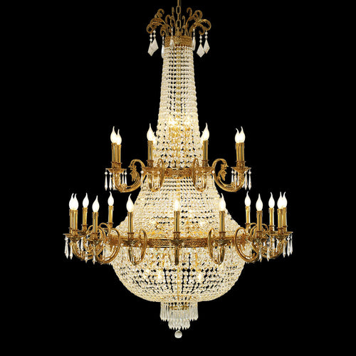 51X71 Inch Big French Empire Brass Crystal Chandelier for Foyer-大吊灯-Manorlights