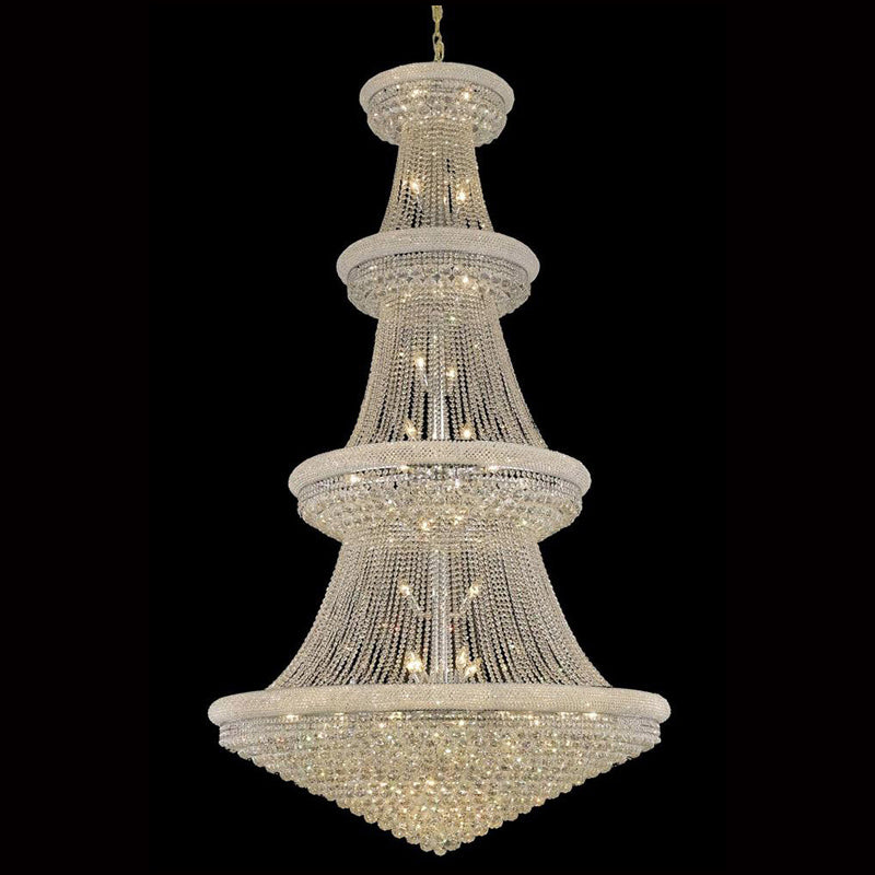 54X96 Inch 48 Lights French Empire Chrome K9 Crystal Chandelier for High Ceilings-大吊灯-Manorlights