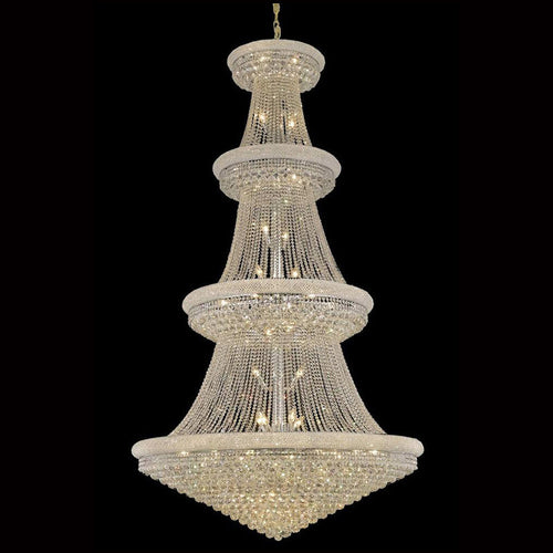 54X96 Inch 48 Lights French Empire Chrome K9 Crystal Chandelier for High Ceilings-大吊灯-Manorlights