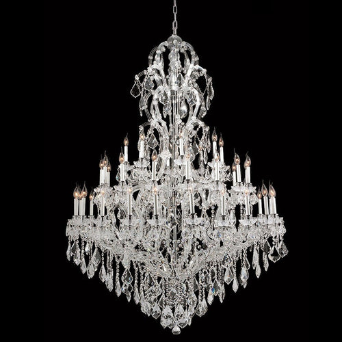 59X85 Inch Tall Chandelier for High Ceiling Foyers 48 Lights Chrome Elegant Crystal Lighting-大吊灯-Manorlights
