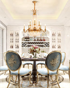 28X35 Inch 12 Lights French Empire Brass and Crystal Chandelier-铜灯-Manorlights