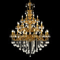 51X68 Inch 30 Lights Tiered Brass and Crystal Chandelier for Foyer-大吊灯-Manorlights