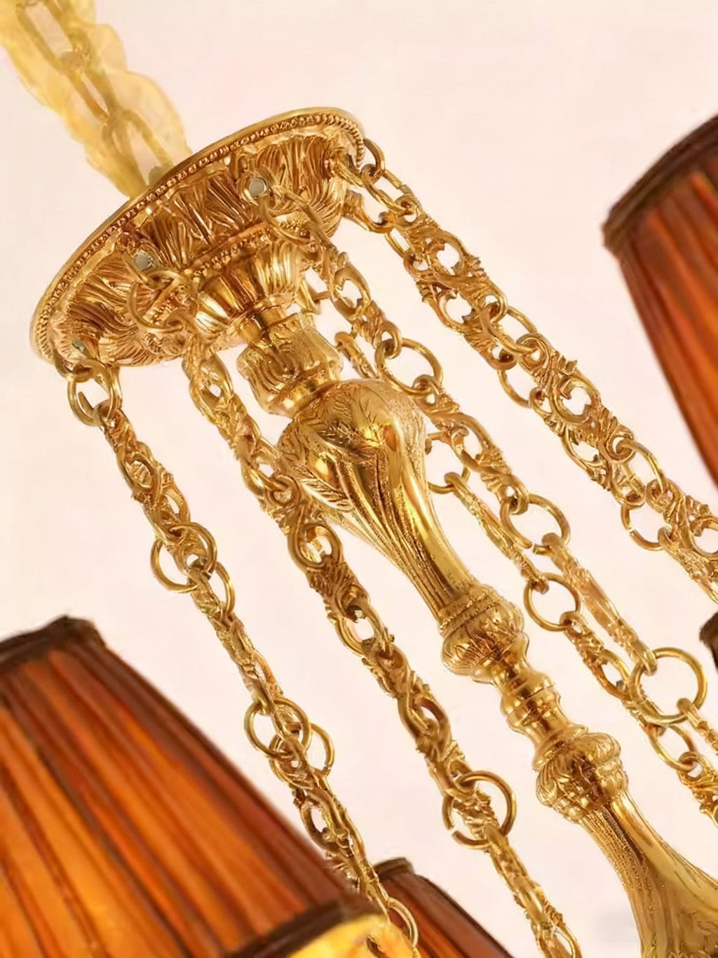 30X30 Inch 6 Lights Baroque Style Antique Copper Chandelier-铜灯-Manorlights