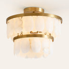 Solene Alabaster Round Flush Mount 14"-Chandelier-Manorlights