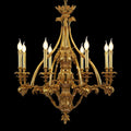33X31 Inch 8 Lights Small Baroque Style Antique Copper Chandelier-铜灯-Manorlights