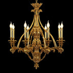 33X31 Inch 8 Lights Small Baroque Style Antique Copper Chandelier-铜灯-Manorlights