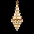 35X83 Inch Big Foyer Lighting Cascading French Empire Brass and Crystal Chandelier-大吊灯-Manorlights