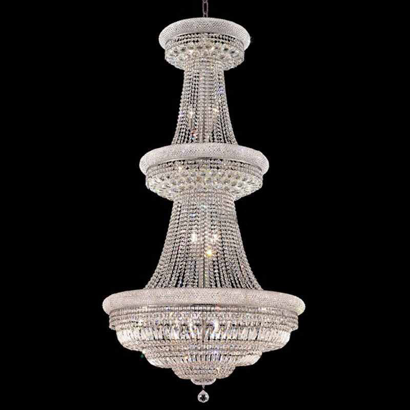 36X69 Inch 32 Lights French Basket K9 Crystal Chandelier Lighting-大吊灯-Manorlights