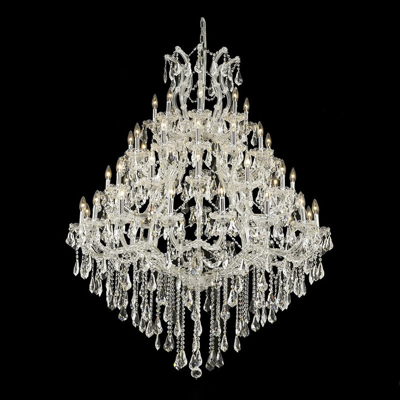 47X58 Inch Big Living Room Chandelier 49 Lights Candle Style Tiered Crystal Chandelier-大吊灯-Manorlights