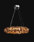 Multiple Size Modern Smoky Rock Crystal Halo LED Chandelier Pendant Light-现代灯-Manorlights