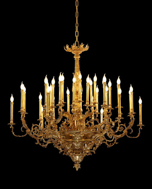 54X46 Inch 36 Lights Baroque Style French Copper Chandelier-大吊灯-Manorlights