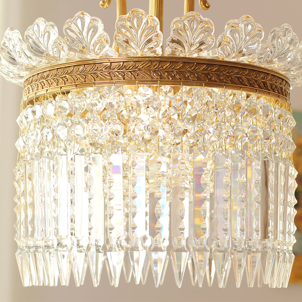 16-28 Inch Multiple Size Baccarat Inspired Copper and Crystal Chandelier Lighting-铜灯-Manorlights