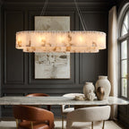 Oakley Layered Alabaster Dining Room Chandelier by Manorlights