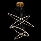 (16+24+31.5+40) Inch 4 Rings Quartz Crystal Chandelier Modern Suspended Hanging Light-现代灯-Manorlights