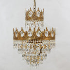 15 Inch Small Crystal Light French Empire Style Brass Crystal Chandelier-铜灯-Manorlights