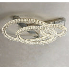 2/ 3 Rings Flush Mount Living Room Chandelier Crystal Bedroom Ceiling Light Fixture-Chandeliers-Manorlights