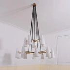 2 - Tier White Porcelain Round Chandelier - Manorlights