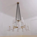 2 - Tier White Porcelain Round Chandelier - Manorlights