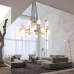 2 - Tier White Porcelain Round Chandelier - Manorlights
