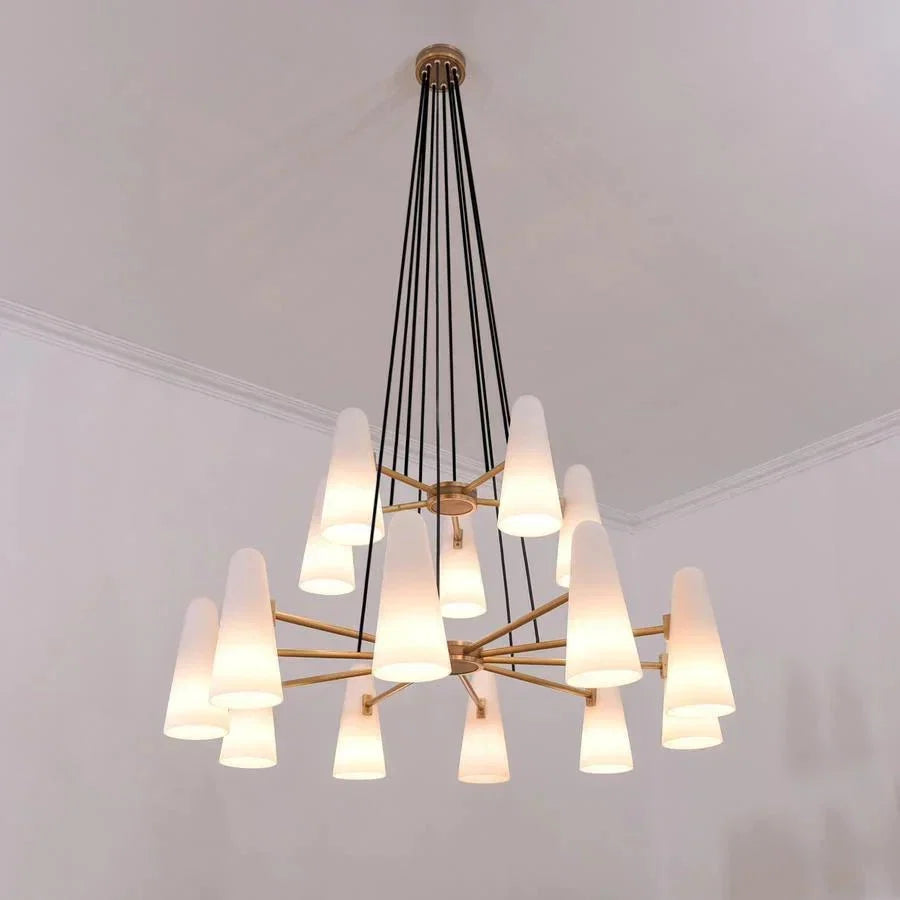 2 - Tier White Porcelain Round Chandelier - Manorlights